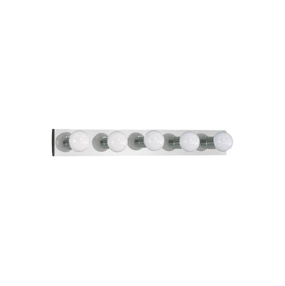 Generation Lighting Center Stage Traditional 5-Light Indoor Dimmable Bath Vanity Wall Sconce In Chrome Silver Finish