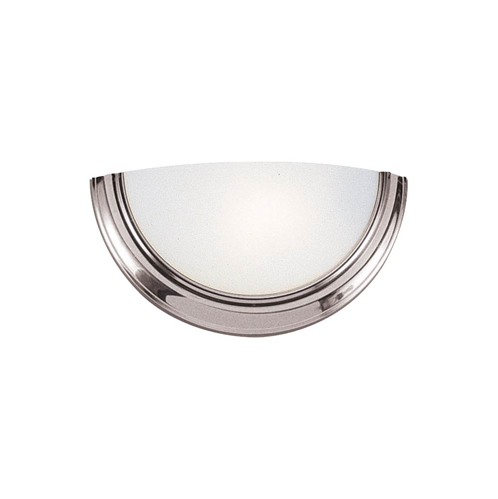 Generation Lighting Alvy Traditional 1-Light Indoor Dimmable Bath Vanity Wall Sconce In Brushed Nickel Silver Finish With Smooth White Glass Diffuser