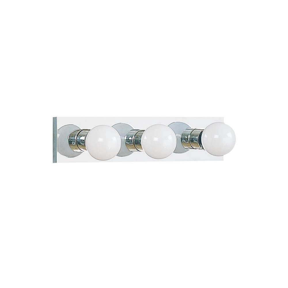 Generation Lighting Center Stage Traditional 3-Light Indoor Dimmable Bath Vanity Wall Sconce In Chrome Silver Finish