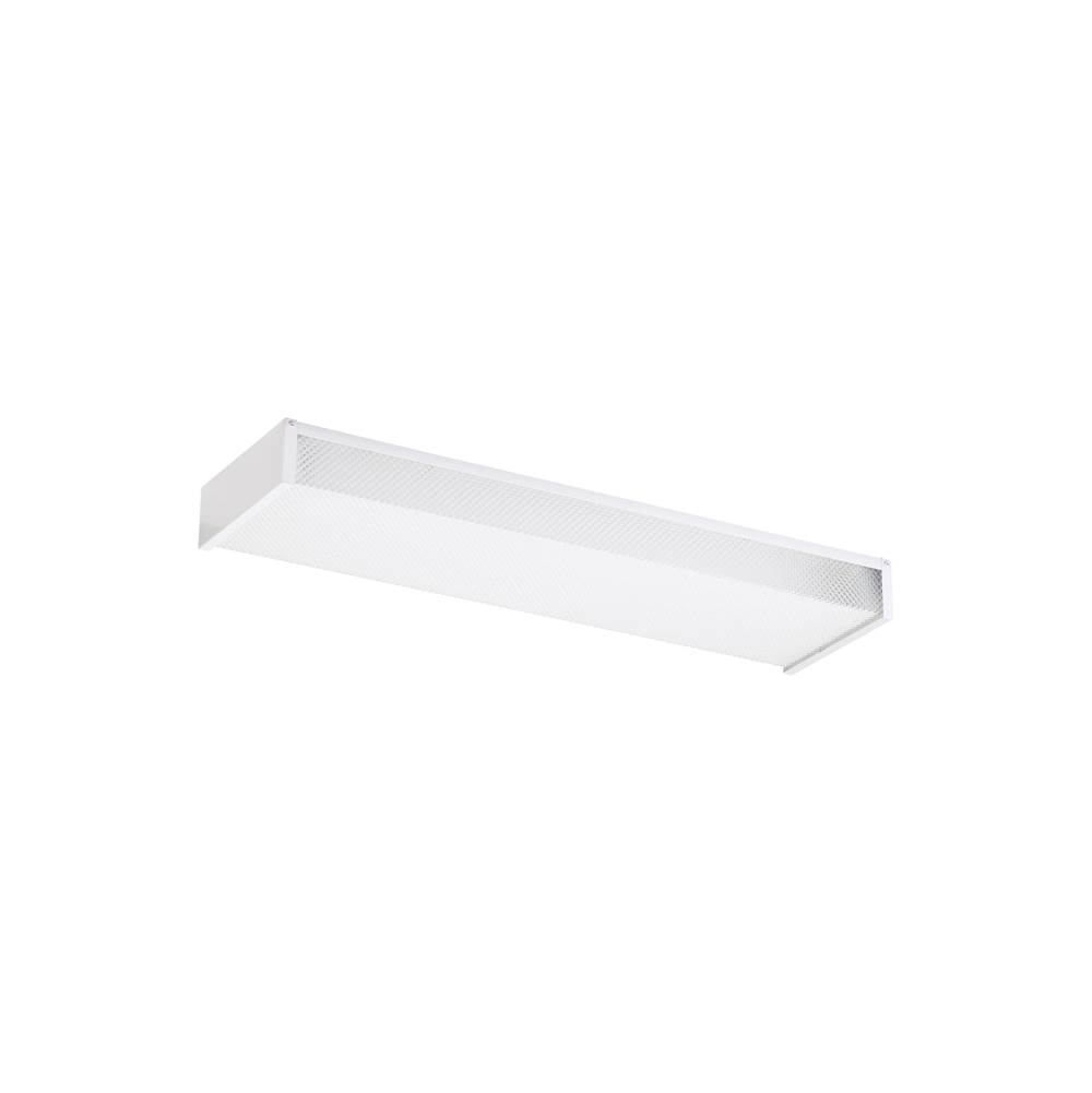 Generation Lighting Drop Lens Fluorescent Traditional 2-Light Indoor Dimmable Two Foot Ceiling Flush Mount In White Finish With Clear Textured Acrylic Diffuser