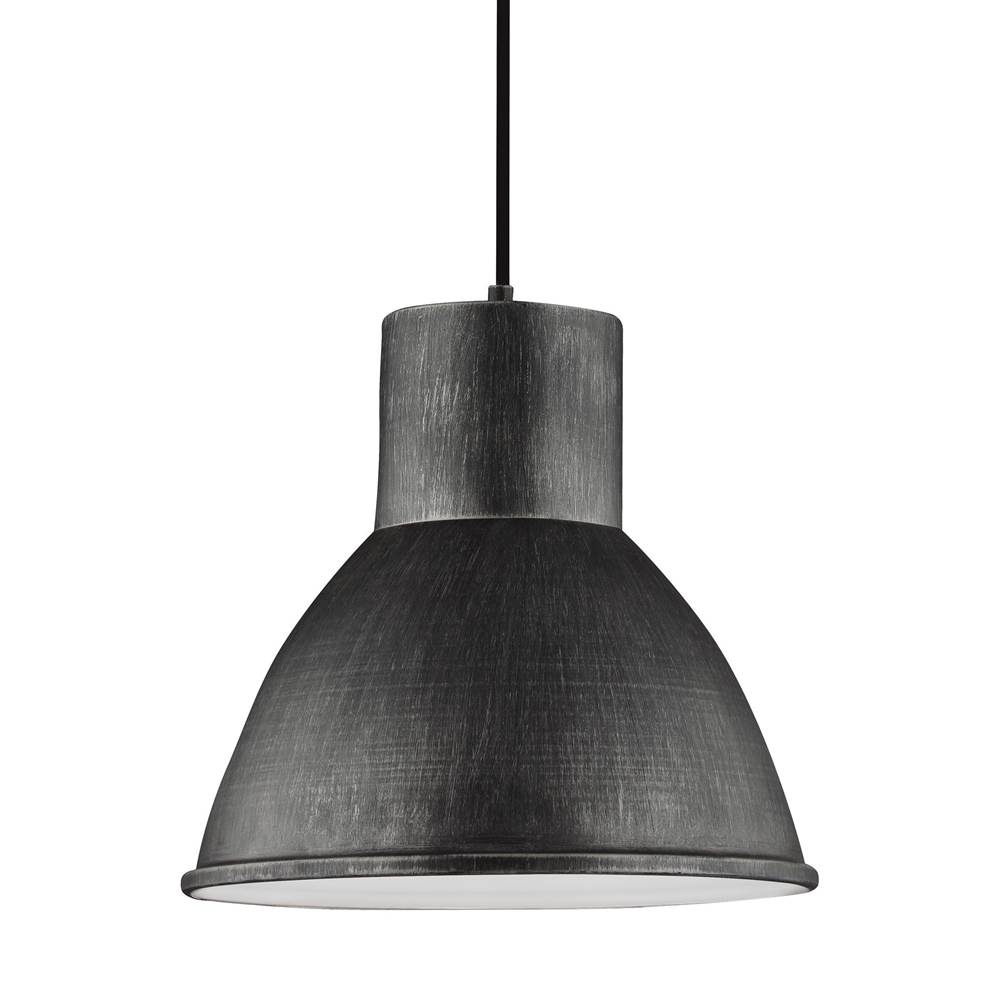 Generation Lighting Division Street Contemporary 1-Light Indoor Dimmable Ceiling Hanging Single Pendant Light In Stardust Finish