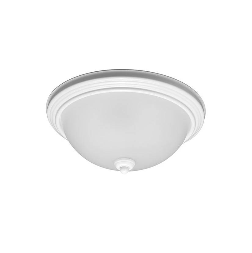 Generation Lighting Geary Transitional 3-Light Indoor Dimmable Ceiling Flush Mount Fixture In White Finish With Satin Etched Glass Shade