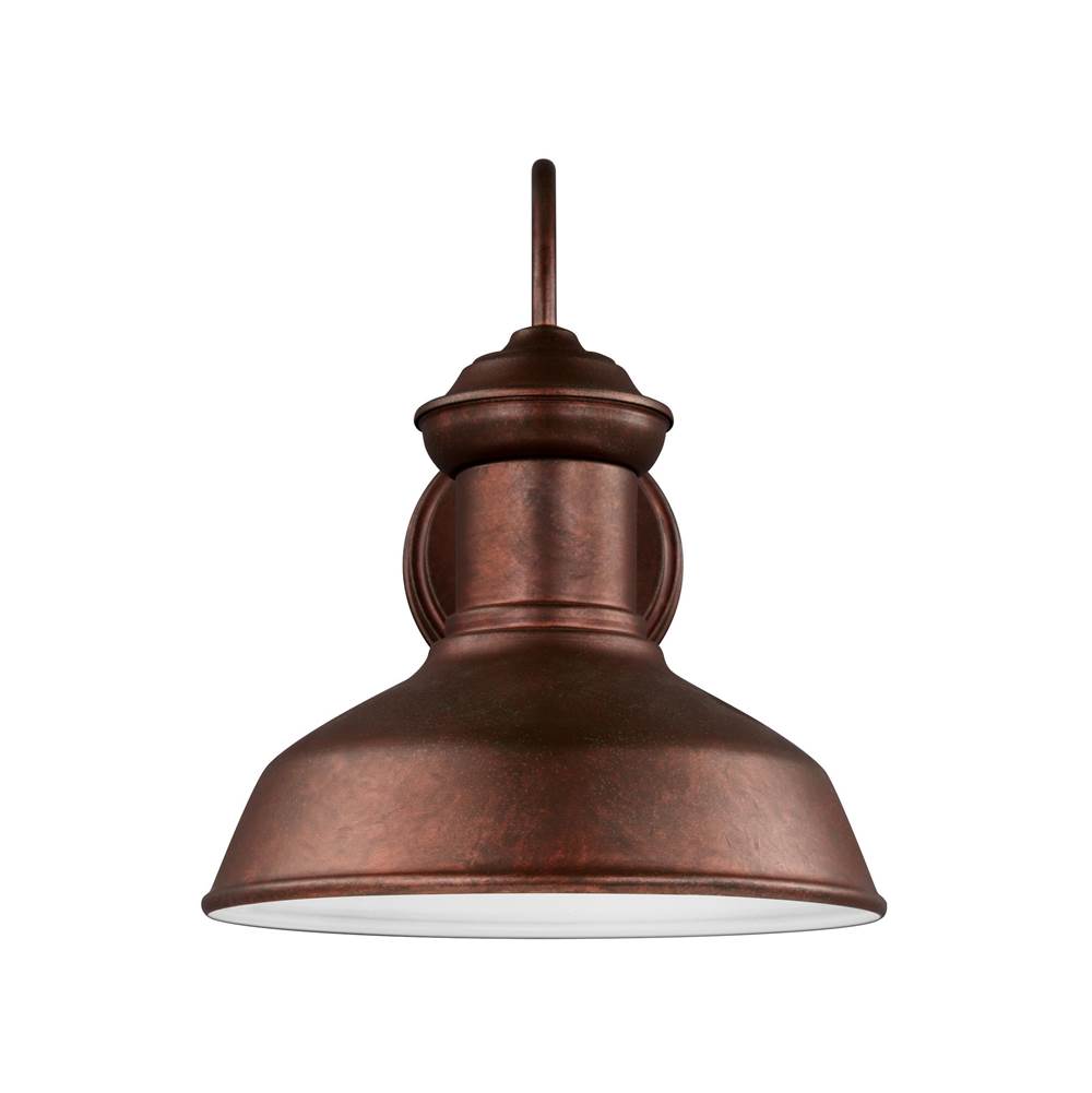Generation Lighting Fredricksburg Traditional 1-Light Led Outdoor Exterior Dark Sky Compliant Small Wall Lantern Sconce In Weathered Copper Finish