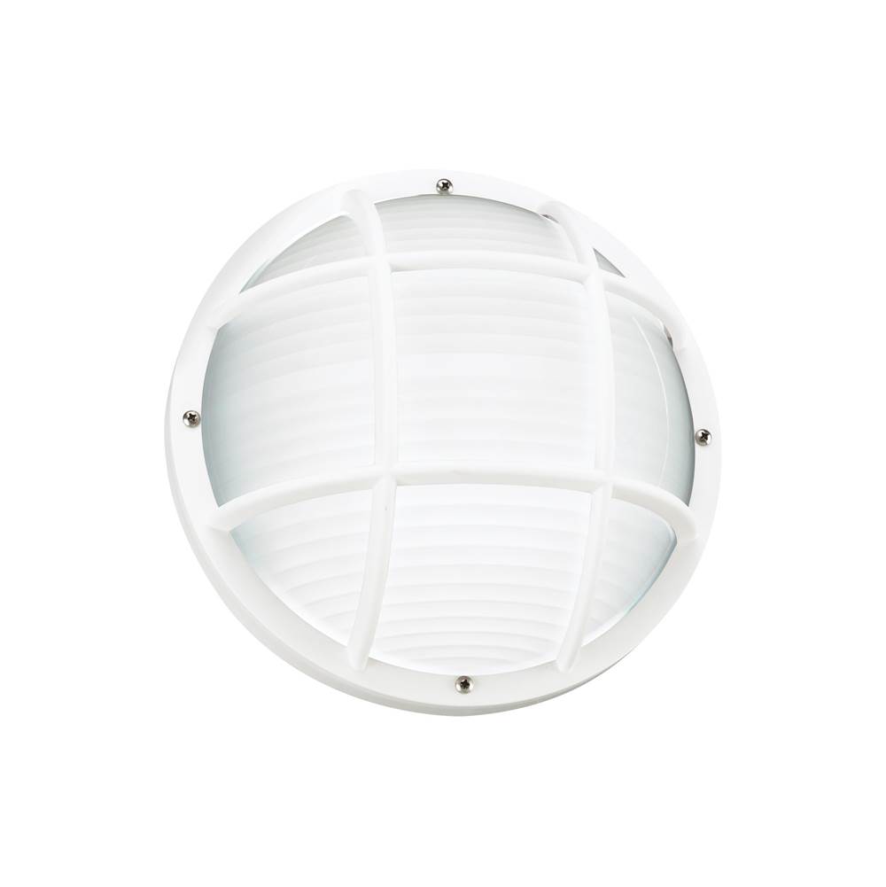 Generation Lighting Bayside Traditional 1-Light Led Outdoor Exterior Wall Or Ceiling Mount In White Finish With Polycarbonate Protector And Frosted White Diffuser